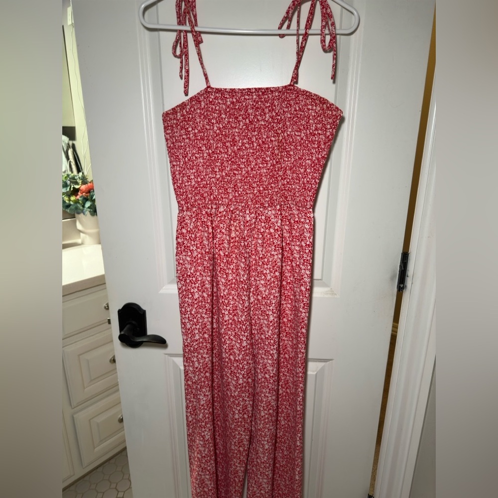 Red Floral Romper